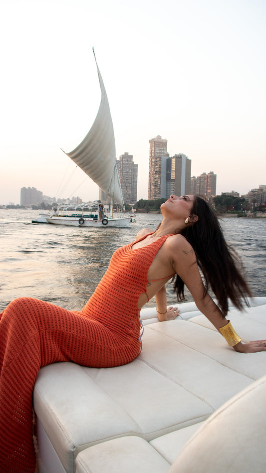Orange 'Knitted' Dress